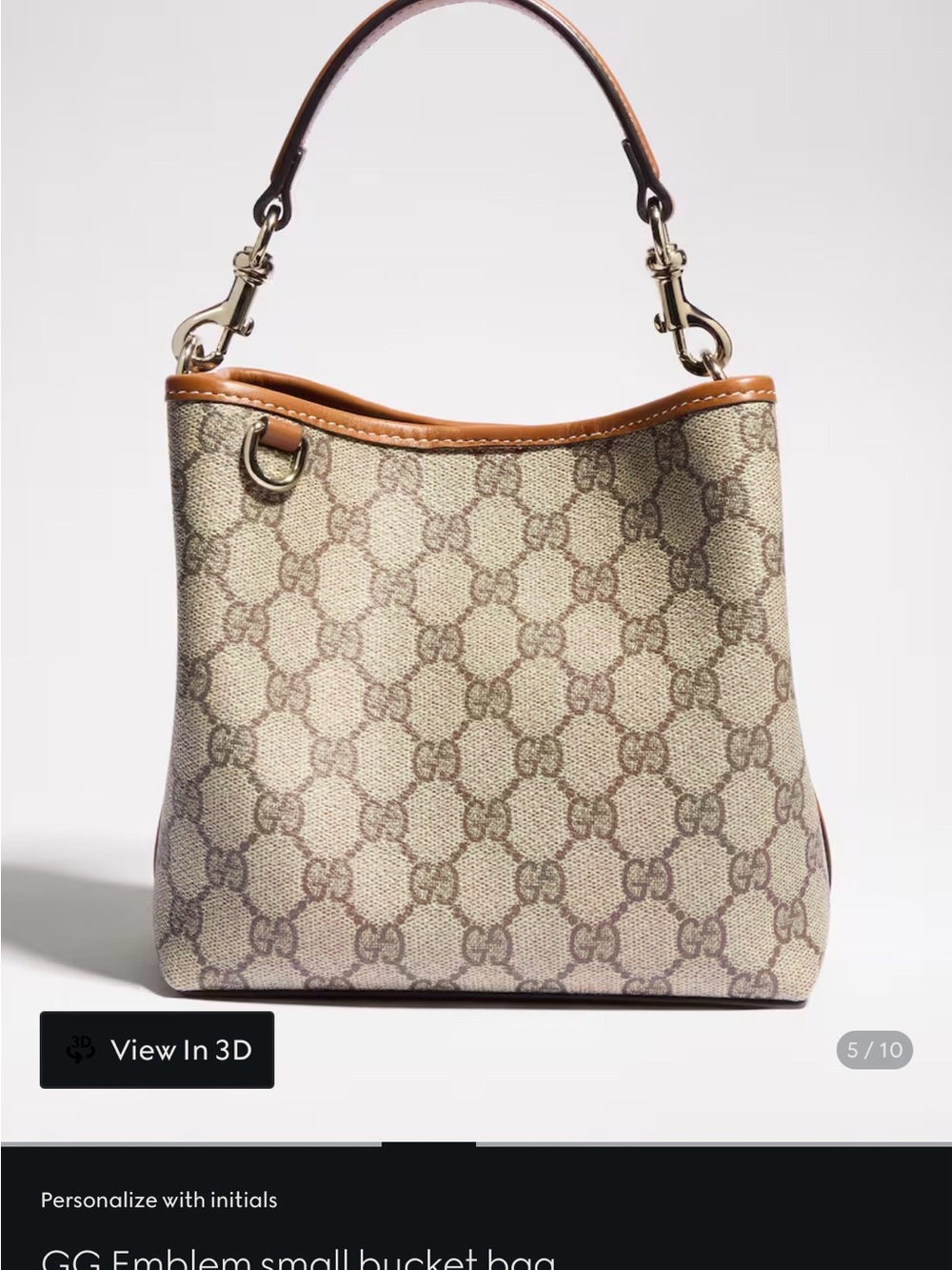 Gucci GG Emblem small bucket bag